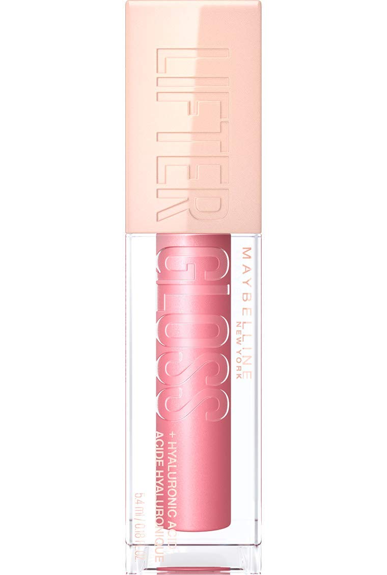 Maybelline Lifter Gloss, Hydrating Lip Gloss with Hyaluronic Acid, 002 Ice (Light Pink), Creates Fuller-Looking, Shiny, Moisturised and Plumped Lips. Non-sticky Halalzen