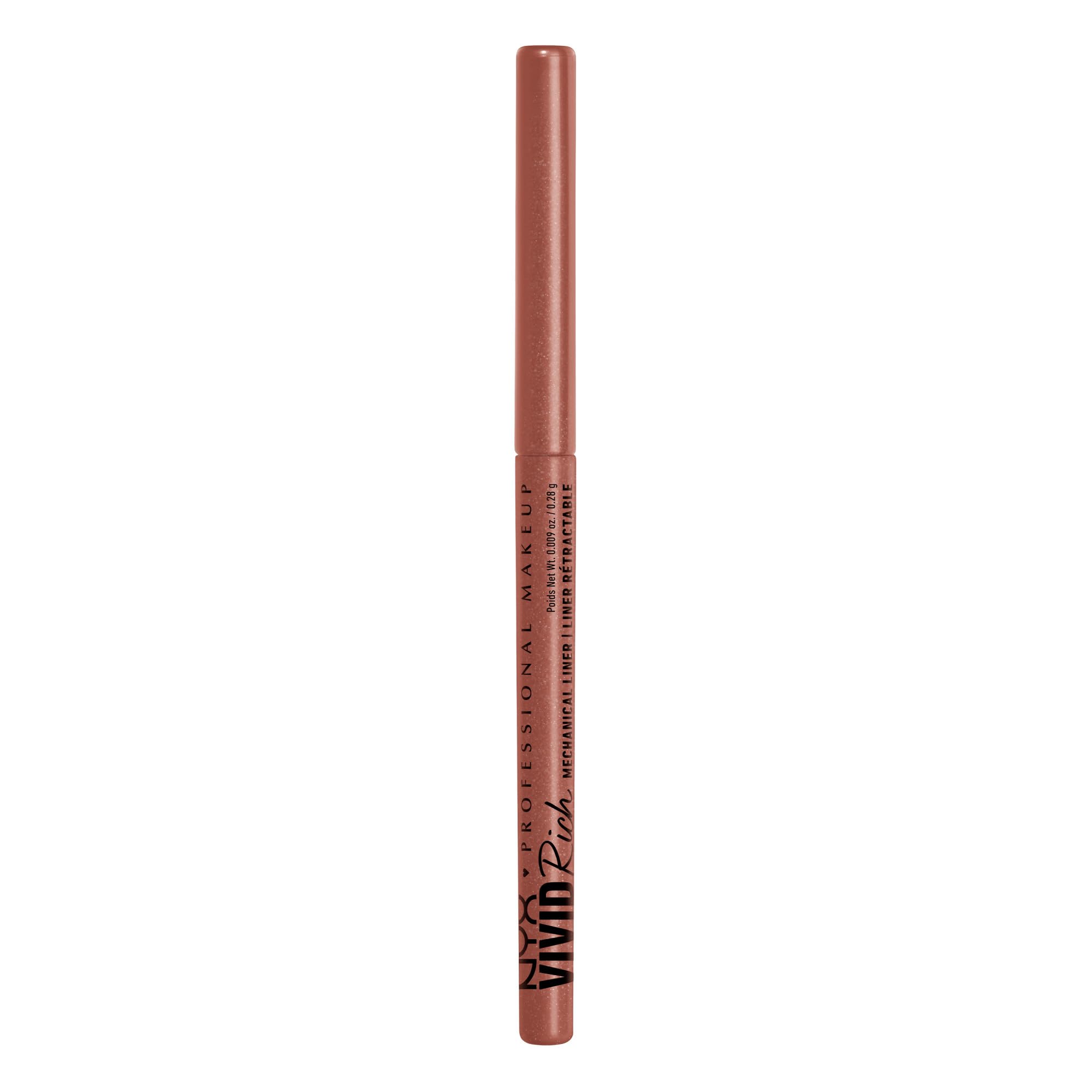 NYX PROFESSIONAL MAKEUP Vivid Rich Mechanical Eye Pencil, Vivid Rich Mechanical, Creamy Retractable Eyeliner - Smokin Topaz, Brown Eyeliner