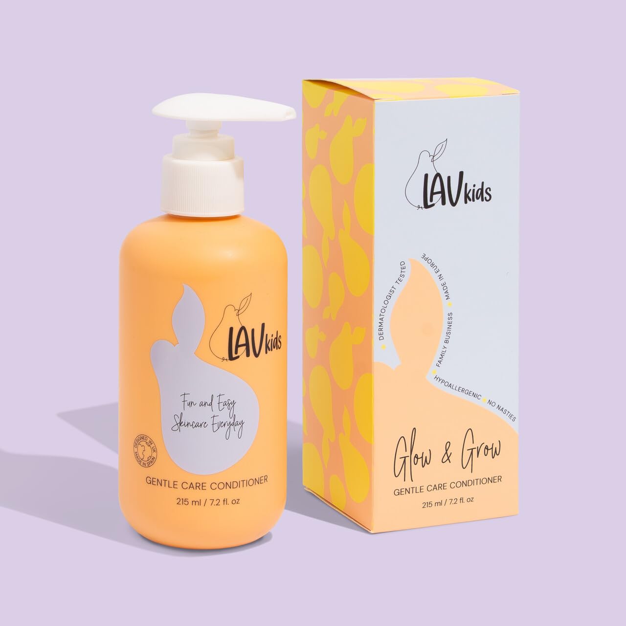 Lav Kids Natural Hair Care Bundle for Daily Use, Algae Extract and Moisturizing (Shampoo + Conditioner)