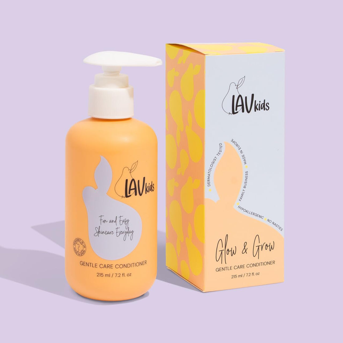 Lav Kids Natural Hair Care Bundle for Daily Use, Algae Extract and Moisturizing (Shampoo + Conditioner)