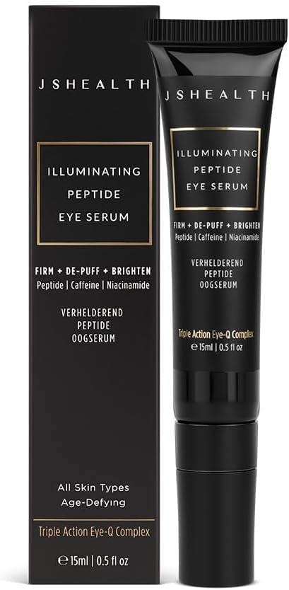 JSHealth Illuminating Peptide Eye Serum - Under Eye Brightener Serum with Peptides, Caffeine & Niacinamide - For Dark Circles, Bags & Wrinkles