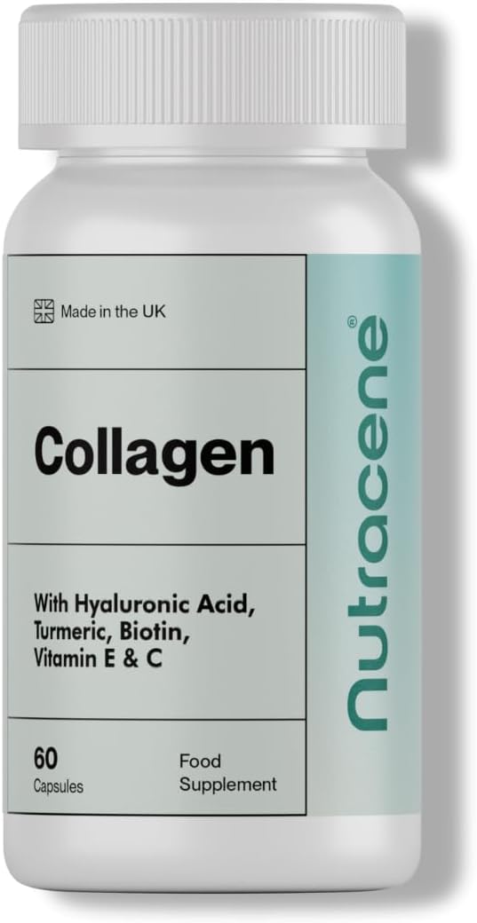 Premium Collagen Complex with Biotin, Hyaluronic Acid, Vitamin E, C & Turmeric | Made in the UK to GMP Standards | Advanced Beauty Support for Skin, Hair & Nails | 60 Capsules