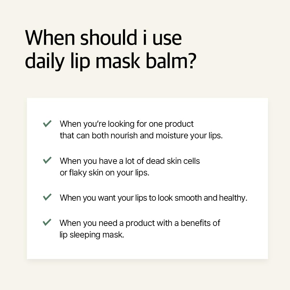 mixsoon Natural Bean Lip Mask Balm - Hydrated Lips, Softening, Fermented Bean and Shea Butter, Vegan Formula for Smooth Lip Balm 11g / 0.37 fl. oz. Korean Glass Skin Care Halalzen