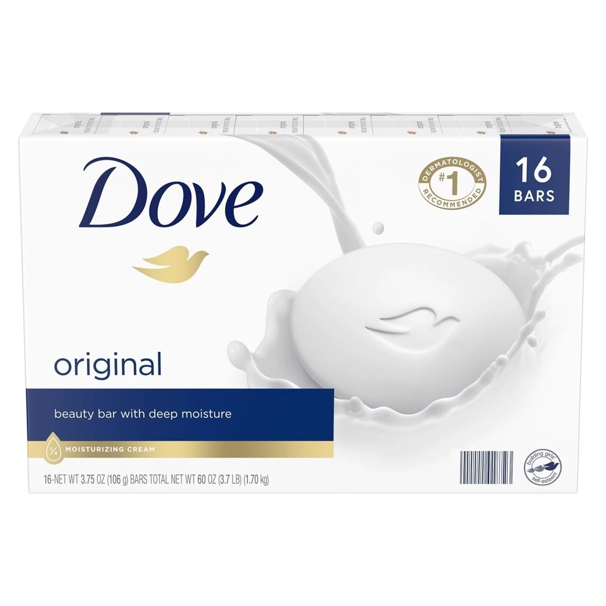 Dove Beauty Bar Soap Shea Butter, 8 Bars for Nourished, Radiant Skin, Enriches Skin 3.75 oz