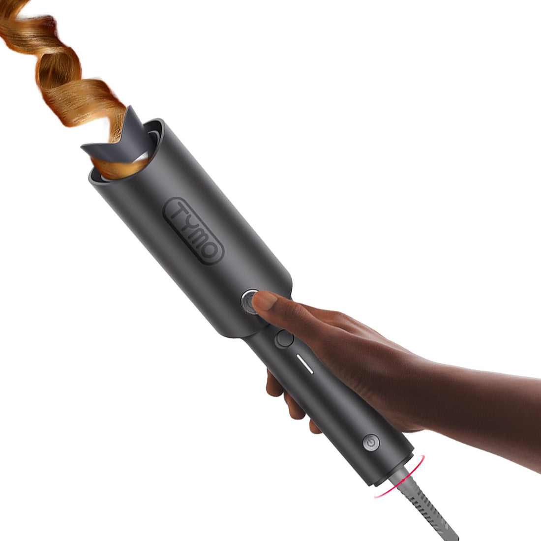 TYMO Hair Curler Automatic Rotating - CURLPRO, Beach Waves Curling Wand, Anti-Scald Curling Iron, Portable 500 Million Ionic, Dual Voltage & Lightweight for Travel, Ceramic Coating, Gray 1.25 inch Halalzen