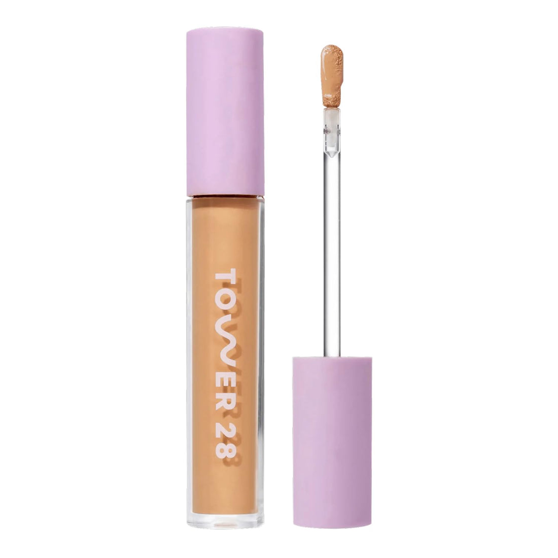 Tower 28 Swipe Serum Concealer - Hydrating Medium-Full Coverage Concealer + Under Eye Brightener - Skin Care Infused Makeup with Hyaluronic Acid + Soothing Centella - 4.0 Light/Medium Cool (0.22 oz)