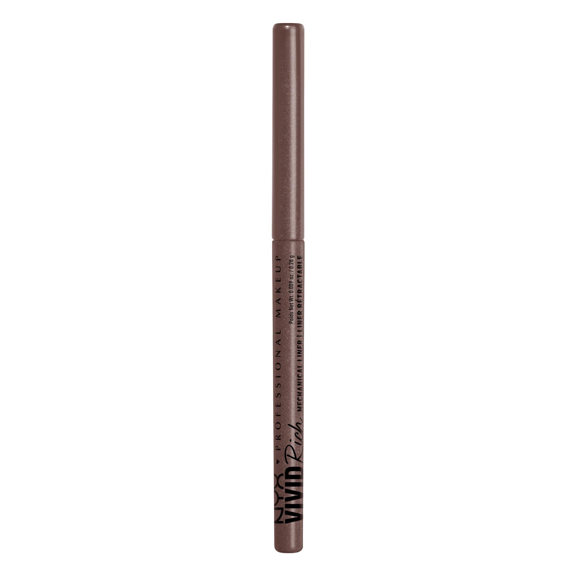 NYX PROFESSIONAL MAKEUP Vivid Rich Mechanical Eye Pencil, Vivid Rich Mechanical, Creamy Retractable Eyeliner - Smokin Topaz, Brown Eyeliner
