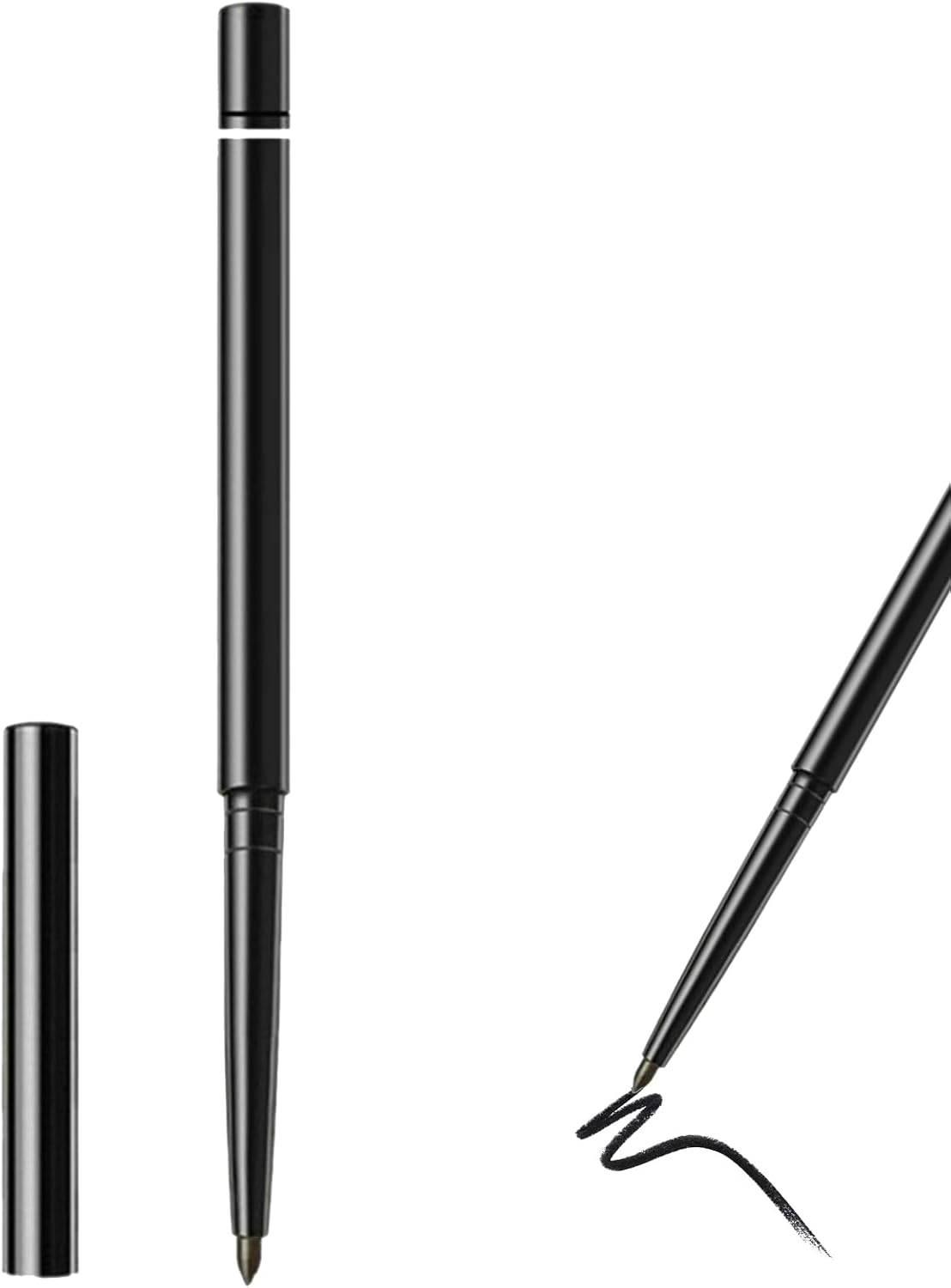 1 Pcs Eyeliner Pen, 001 Intense Black, Waterproof Black Eyeliner Pencil, Smudge-Proof 24HR Long Lasting Eye Makeup, Ultra-Creamy Retractable Gel Liner for Waterline & Smokey Looks Halalzen