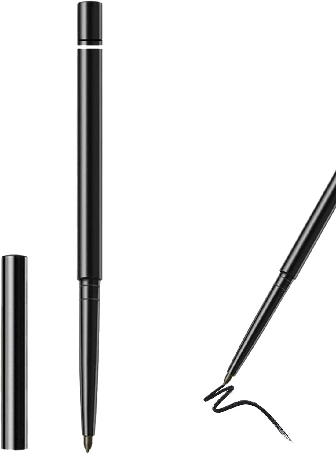1 Pcs Eyeliner Pen, 001 Intense Black, Waterproof Black Eyeliner Pencil, Smudge-Proof 24HR Long Lasting Eye Makeup, Ultra-Creamy Retractable Gel Liner for Waterline & Smokey Looks Halalzen