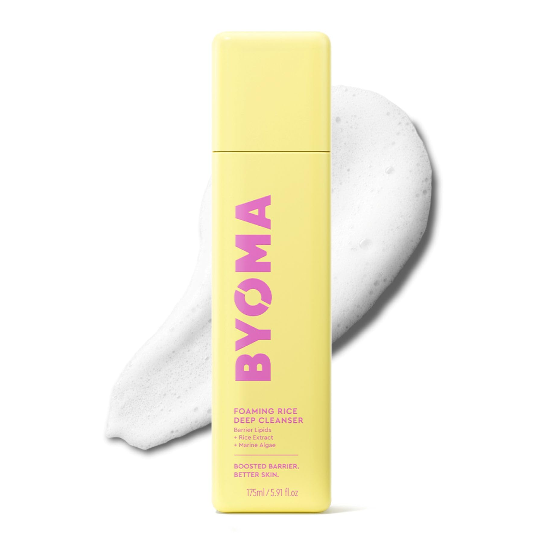 BYOMA Foaming Rice Deep Cleanser (175ml) Hydrating Gel to Foam Cleanser with Ceramides, Rice Extract & Marine Algae – Deep Cleansing, Non-Drying, Antioxidant-Rich, Vegan, Fragrance & Alcohol Free