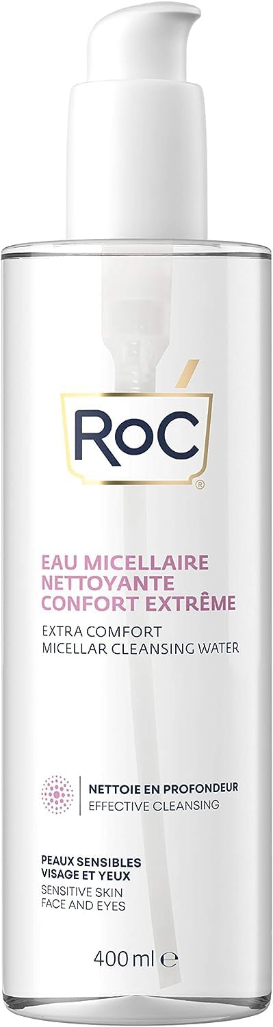 ROC - 3-in-1 Milk Makeup Remover - Effective Makeup Removal - 24-Hour Moisturising Remover - Removes Waterproof Makeup - Skin Toning Solution - Glycerin & Panthenol - All Skin Types - 400 ml Halalzen