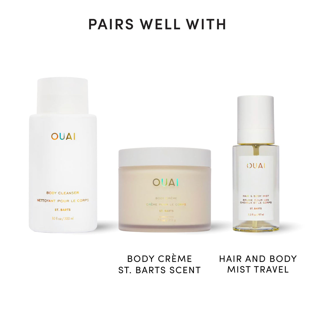 OUAI Body Cleanser, St. Barts - Foaming Body Wash with Jojoba Oil and Rosehip Oil to Hydrate, Nurture, Balance and Soften Skin - Paraben, Phthalate and Sulfate Free Skin Care Products - 300ml
