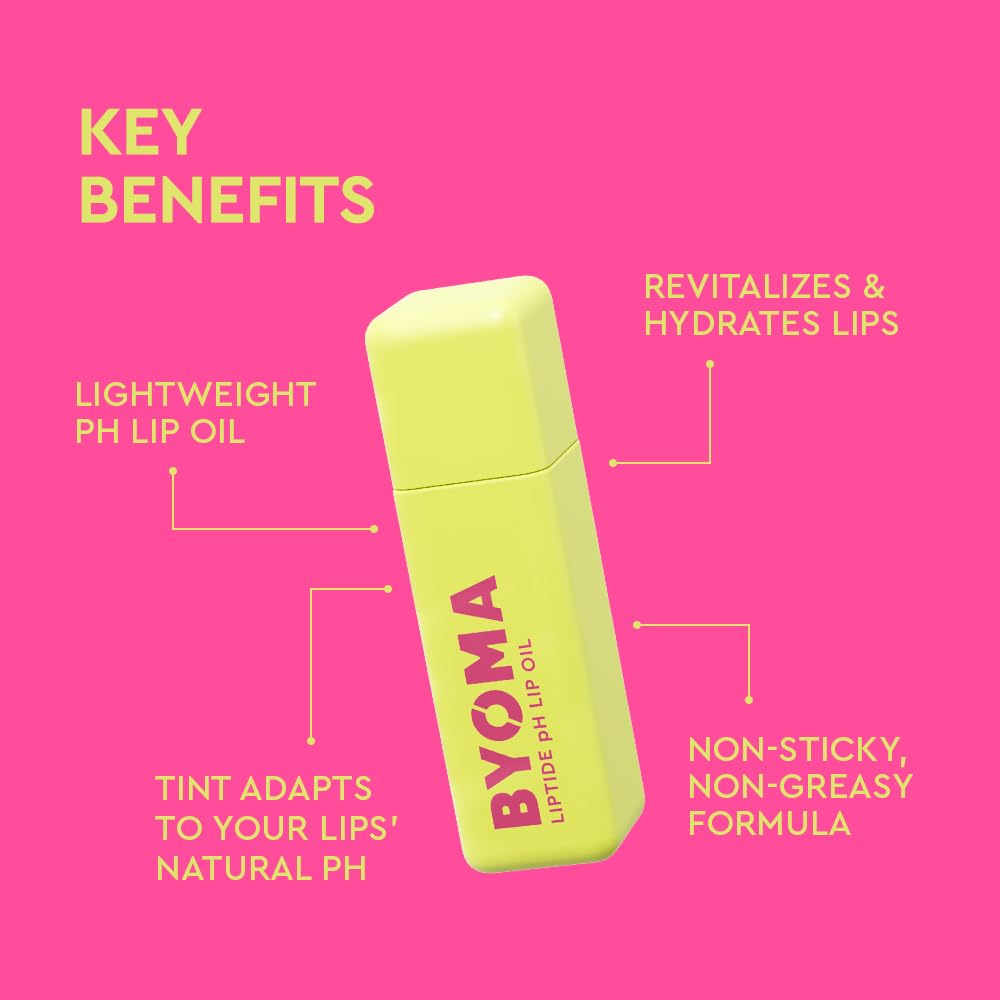 BYOMA Galactic Liptide Lip Oil (5ml) Hydrating, Plumping & Non-Sticky Gloss | Avocado Oil Formula for Soft, Fuller-Looking Lips + Exclusive Liptide Keychain | Holiday Essentials