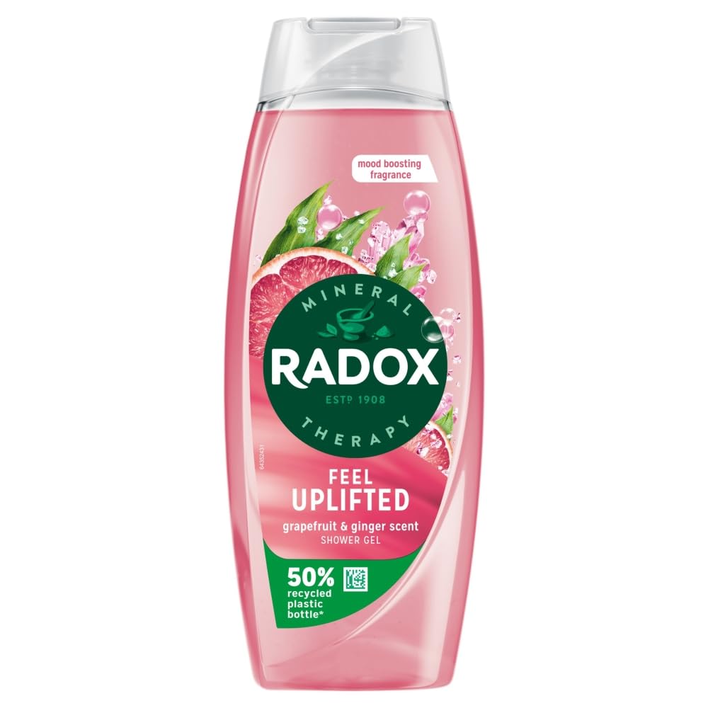 Radox Mineral Therapy Feel Uplifted Shower Gel body wash uniquely blended with minerals, herbs and a grapefruit & ginger scent for a mood-boosting experience 225 ml