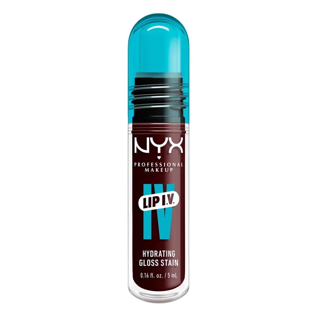 NYX PROFESSIONAL MAKEUP Lip IV Hydrating Glossy Lip Stain, Long-Lasting, Tinted, Vegan Formula with 12 HR Hydration - Hydra Honey (Brown)
