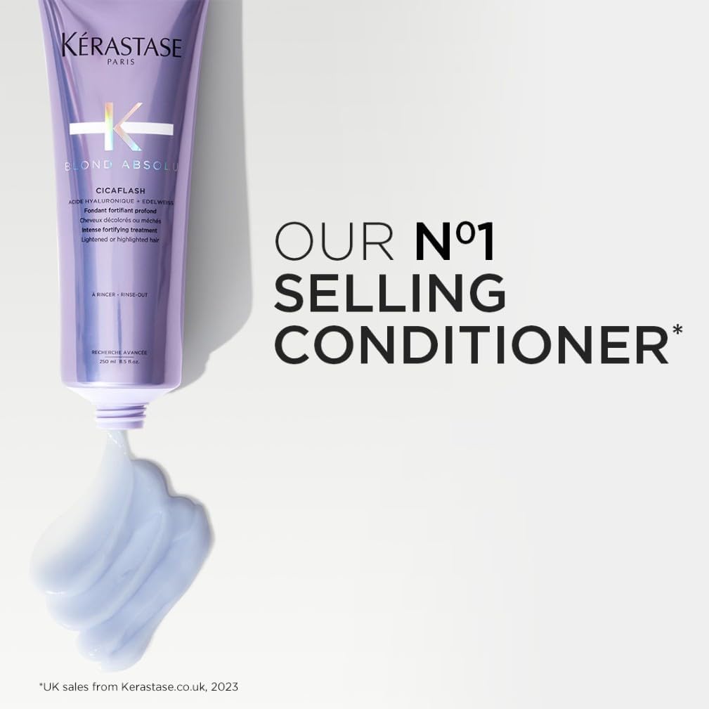 Kérastase Blond Absolu, Repairing, Nourishing Conditioner, For Lightened and Highlighted Hair, With Hyaluronic Acid & Edelweiss Flower, Cicaflash, 250ml Halalzen