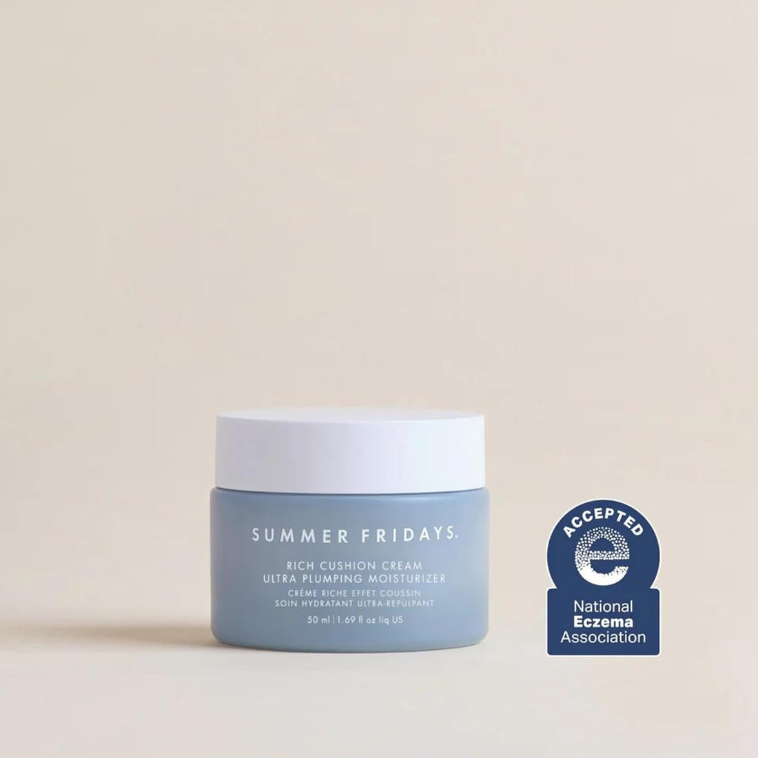 Summer Fridays Rich Cushion Face Cream - Ultra Plumping Barrier Repair Cream + Makeup Primer - Infuses Skin with Rich Hydration from Glycerin + Squalane - Non-Comedogenic + Fragrance-Free (1.69 Oz) Halalzen