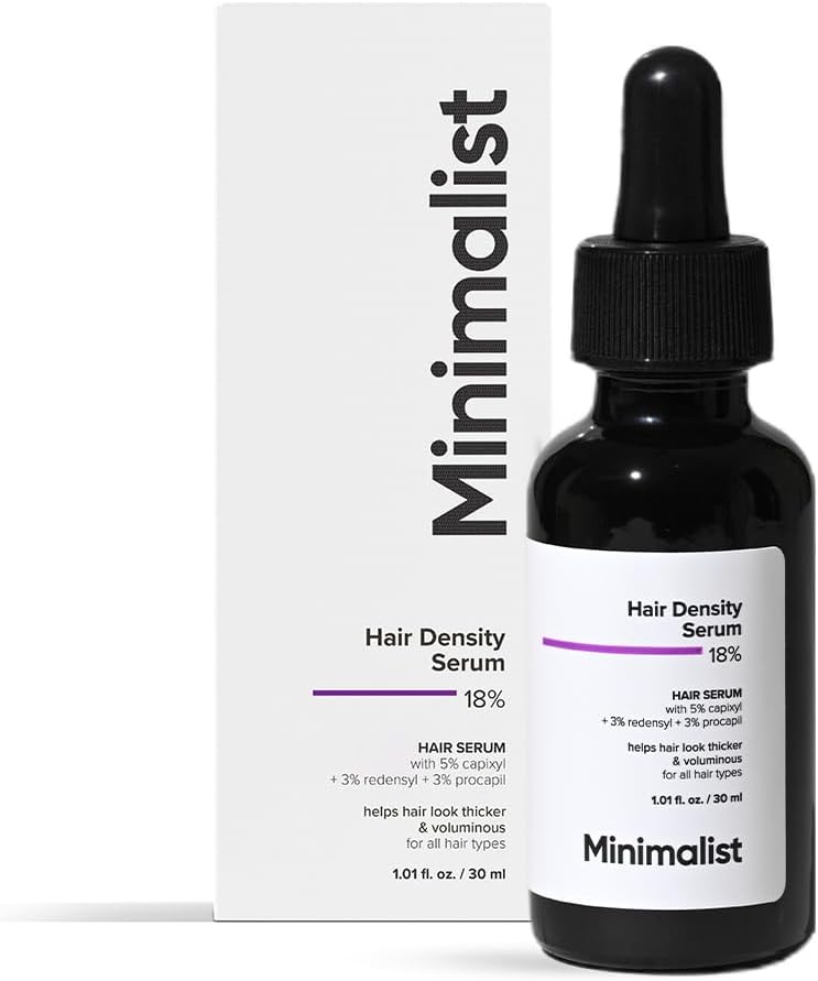 Minimalist Hair Density Serum 18% | Hair Growth Serum| Procapil, Capixyl, Redensyl, Anagain & Baicapil | Hair Fall Control & Hair Thickening | Women & Men | 30 ml | 18% Hair Growth Actives