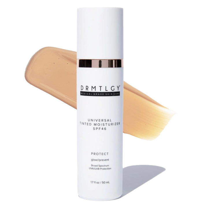 DRMTLGY Universal Tinted Moisturizer SPF 46 – Hydrating Dewy Tinted Sunscreen for Face with Zinc Oxide & Octinoxate – Niacinamide & Hyaluronic Acid – Broad Spectrum Lightweight Daily SPF, 1.7 oz Halalzen