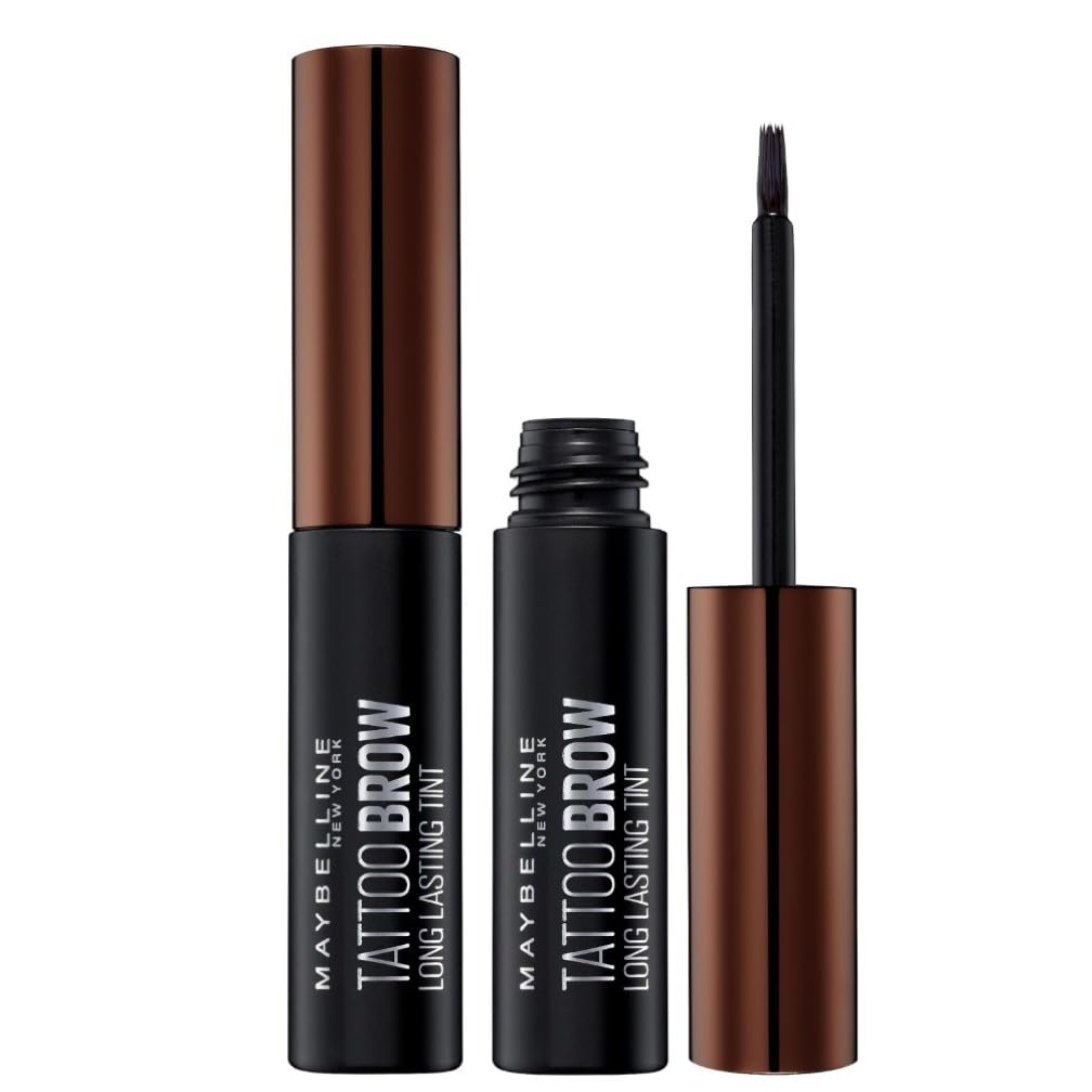 Maybelline New York Tattoo Brow Peel Off Eyebrow Gel Tint, Semi-Permanent Colour, Waterproof, Lasts up to 3 Days, Colour: Dark Brown