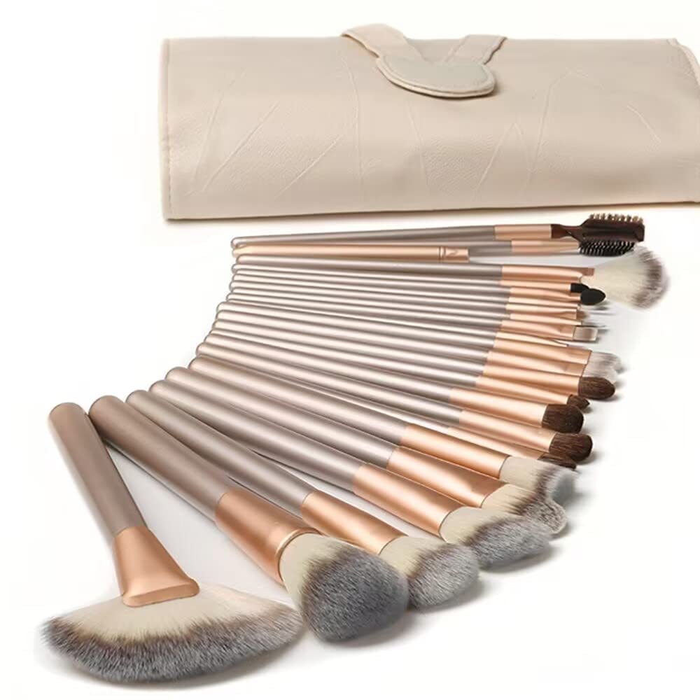 Makeup Brushes AMMIY Makeup Brushes Sets 18-Piece Rose Golden Make-up Brush Sets Premium Synthetic Wood Handle Face and Eye Brushes for Foundation, Powder, Concealers, Blush, and Eyeshadow Halalzen
