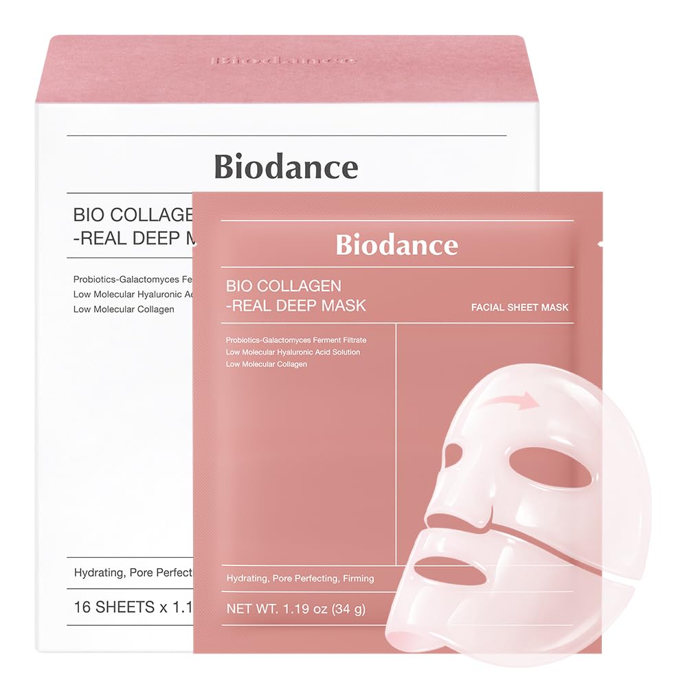 BIODANCE Hydro Cera-nol Real Deep Mask, Hydrating Overnight Hydrogel Face Mask, Moisturizing, Redness Reducing, Quick Soothing, After Sun Care, Sunburn Relief, Korean Skin Care |1.19oz(34g) x4ea Halalzen