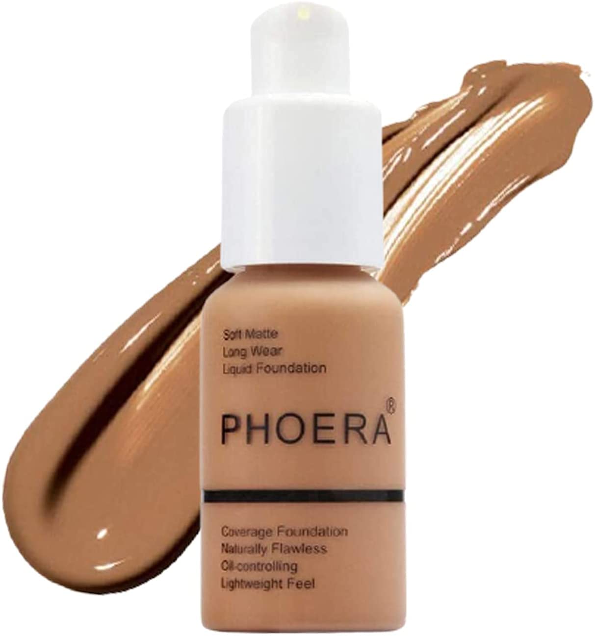 Aquapurity Phoera® Full Coverage Foundation Soft Matte Oil Control Concealer 30ml Long Lasting Flawless Cream Smooth (102 NUDE) Halalzen