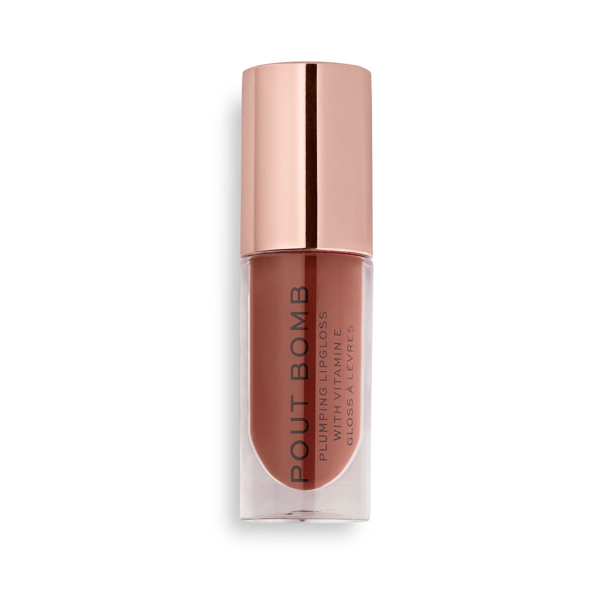 Revolution Beauty, Pout Bomb Plumping Lip Gloss, High-Shine for Glossy, Fuller & Plump Lips with Hyaluronic Acid & Peptides, Vegan & Cruelty-Free, Sheer Milky Nude Halalzen