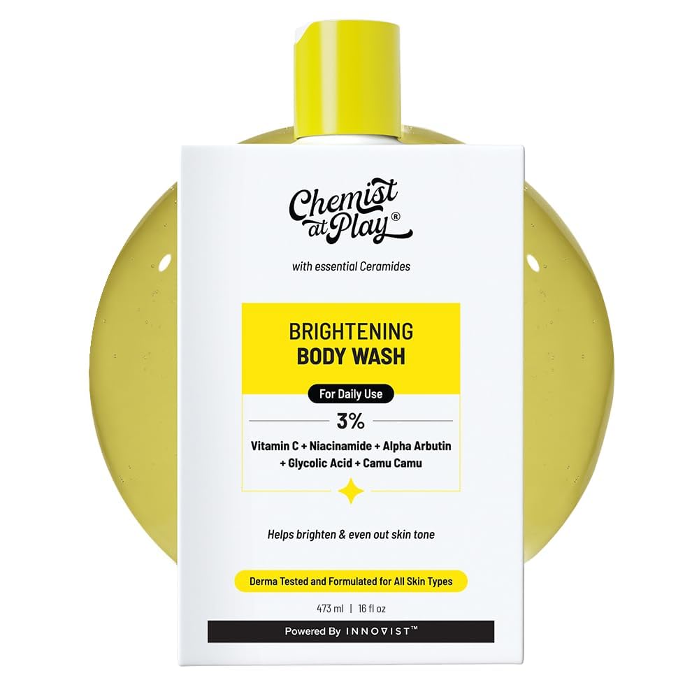 Chemist at Play Brightening Body Wash | Alpha Arbutin & Vitamin C | Fades Dark Spots & Evens Skin Tone | Glycolic Acid | Sulphate Free | 236ml