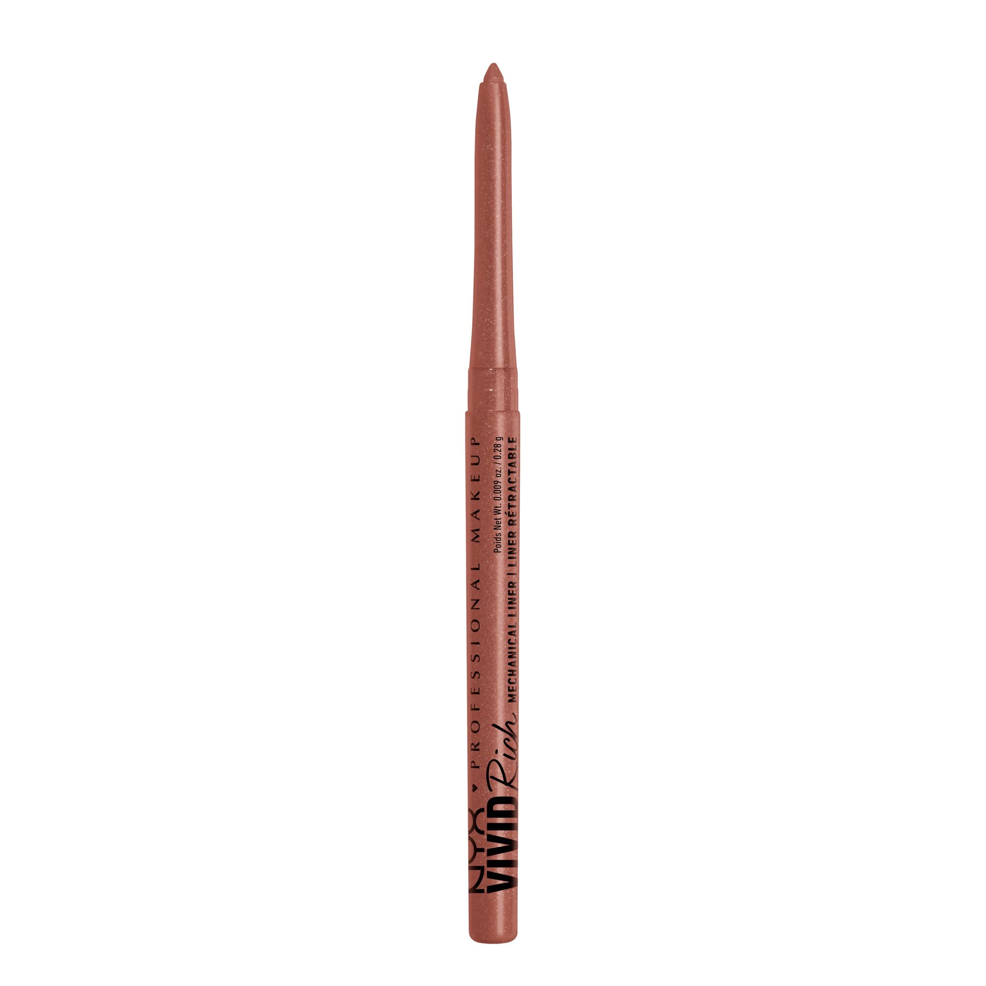 NYX PROFESSIONAL MAKEUP Vivid Rich Mechanical Eye Pencil, Vivid Rich Mechanical, Creamy Retractable Eyeliner - Smokin Topaz, Brown Eyeliner