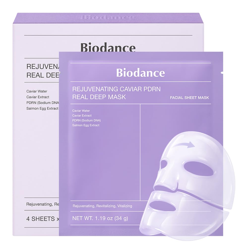 BIODANCE Bio-Collagen Real Deep Face Mask 4 Pcs | Hydrogel Overnight Mask | Pore Minimizing and Elasticity Improvement | Korean Face Mask for Glass Skin | Korean Skincare