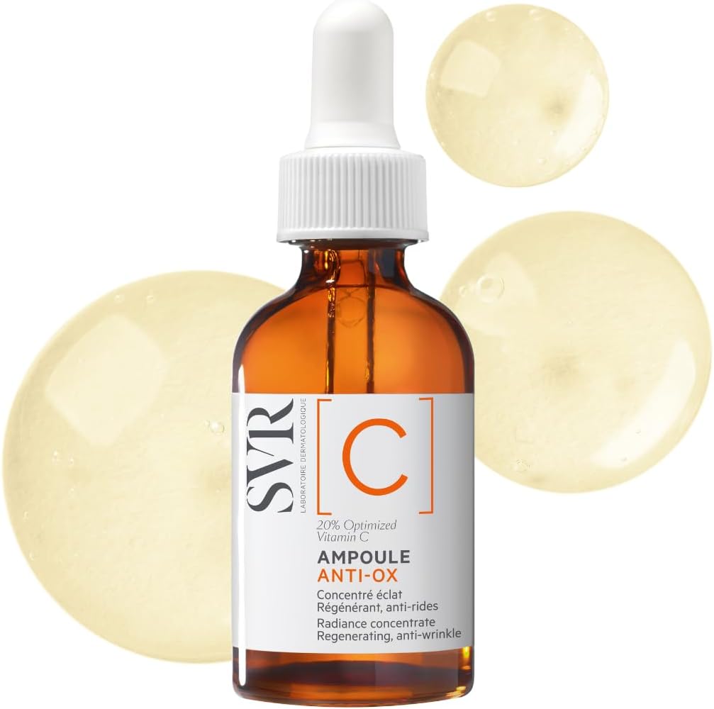 SVR [C] Ampoule Anti-Ox Radiance Anti-Wrinkle Face Serum with 20% Stabilised Vitamin C & Hyaluronic Acid - Brightening Anti-Aging Concentrate for Dull, Tired Skin, 30ml