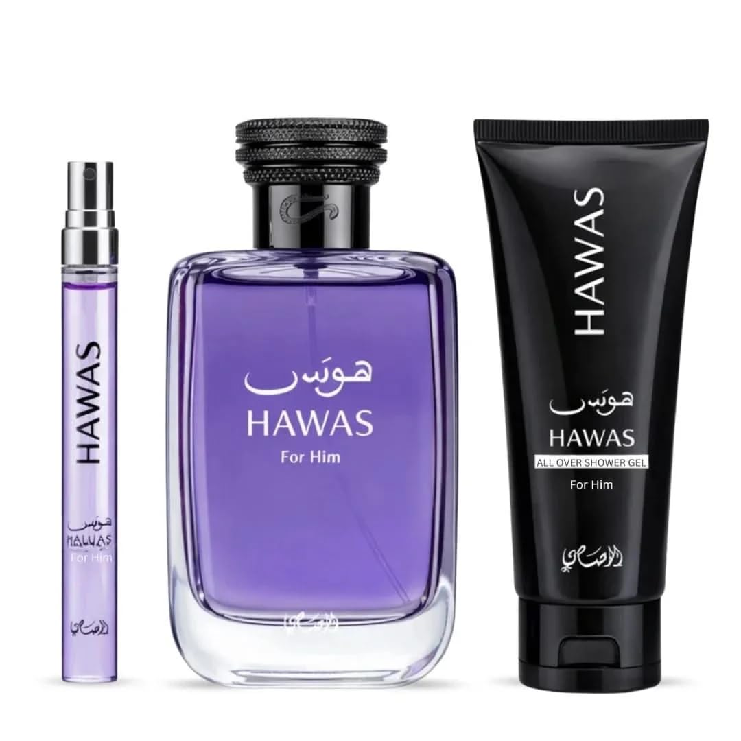 RASASI Hawas For Men Eau De Parfum Spray 100ML (3.4 Oz) - Long Lasting Arabian Perfume, Premium Perfume Men, Ideal for Special Occasions & Daily Elegance, A Bold and Captivating Fragrance