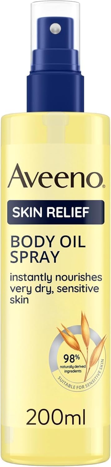 Aveeno Skin Relief Body Oil Spray, With Oat Oil & Jojoba Oil, Suitable For Sensitive Skin, Instantly Nourishes Very Dry, Sensitive Skin, Suitable for a Massage, 200ml Halalzen