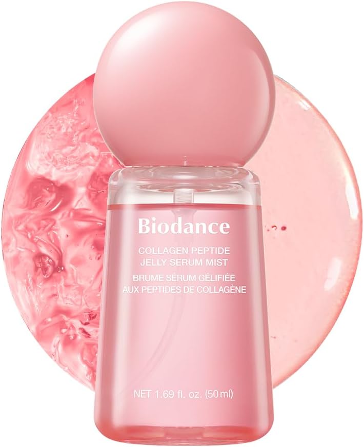 BIODANCE Collagen Peptides Jelly Serum Facial Mist 50ml | Jelly-to-Mist Hydrating Face Mist, Plumping, Anti-Aging Face Spray, Sprayable Hydrogel | 243Da Collagen & 10 Signal Peptides | Korean Skincare