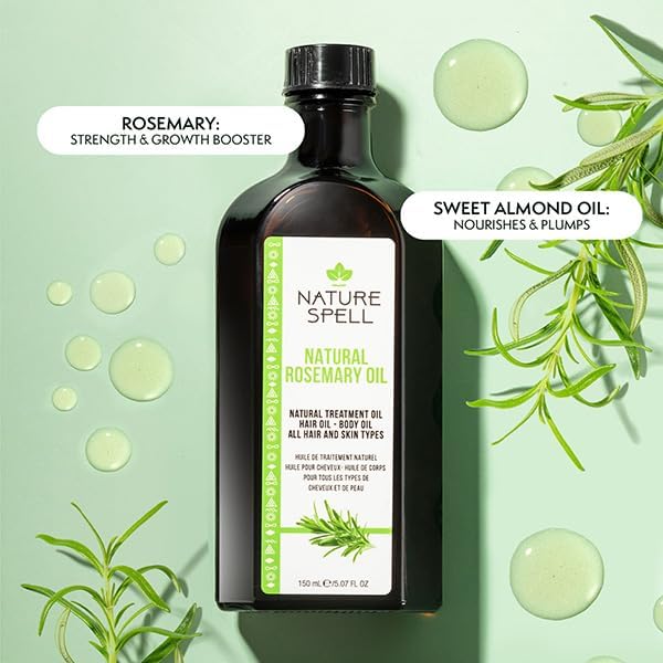 Nature Spell Hair Growth Duo with Rosemary & Batana Oils, Pre-Diluted Oil Set to Promote Growth & Strengthen Dry, Damaged Strands, For All Hair Types, Vegan, Pack of 2, 150ml Each