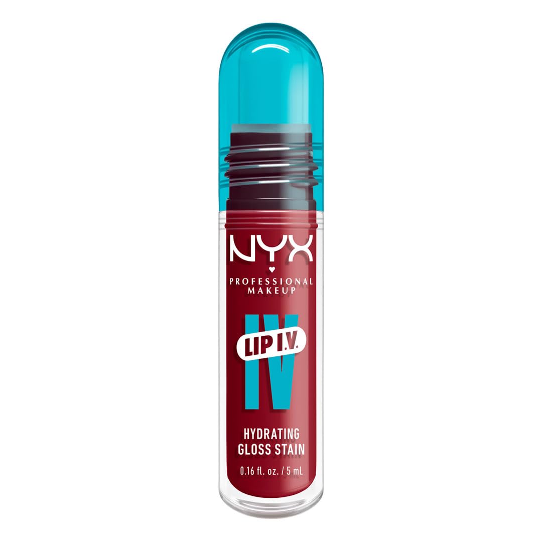 NYX PROFESSIONAL MAKEUP Lip IV Hydrating Glossy Lip Stain, Long-Lasting, Tinted, Vegan Formula with 12 HR Hydration - Hydra Honey (Brown)