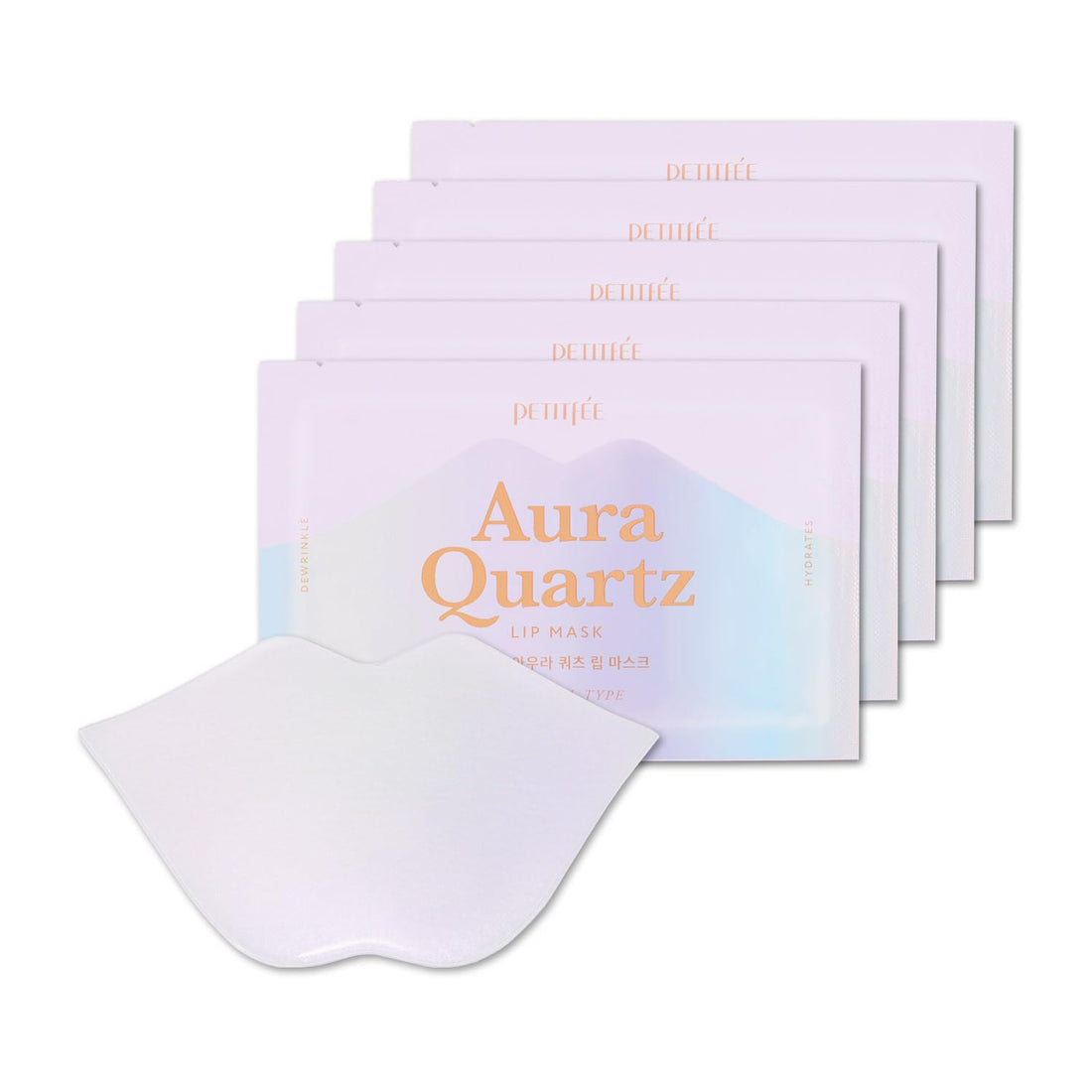 Aura Quartz Hydrogel Lip Mask 5ea - Moisturizing Lip Mask with Retinol, Peptide, Collagen, PDRN, Bakuchiol, Anti-aging Lip Care for Dry Lips, Reduces Laugh Lines, Smooth and Plump Lips Halalzen