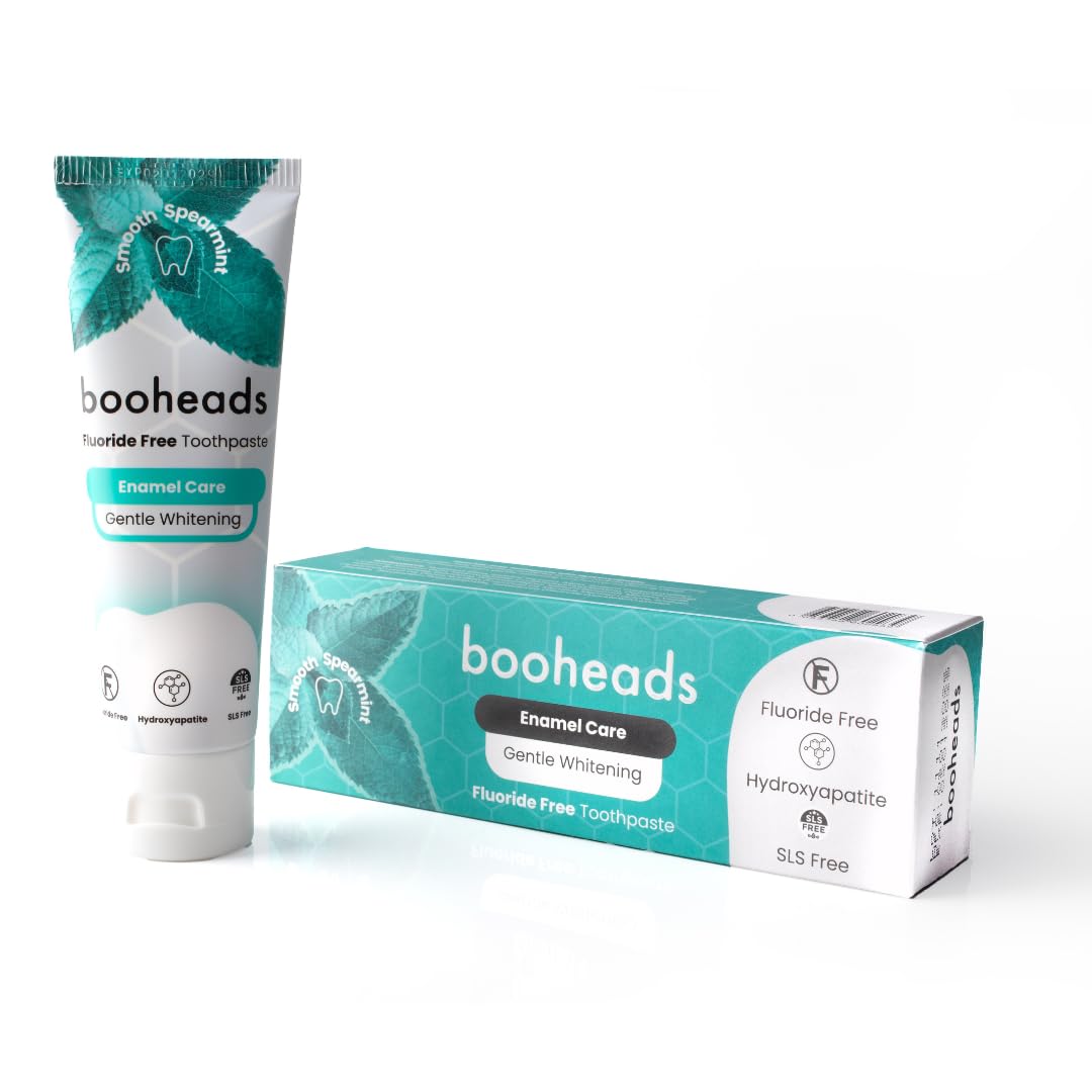 booheads Fluoride-Free Toothpaste with Hydroxyapatite – Natural Enamel Support & Gentle Whitening – Fresh Mint, Vegan, SLS-Free, 100g (1)
