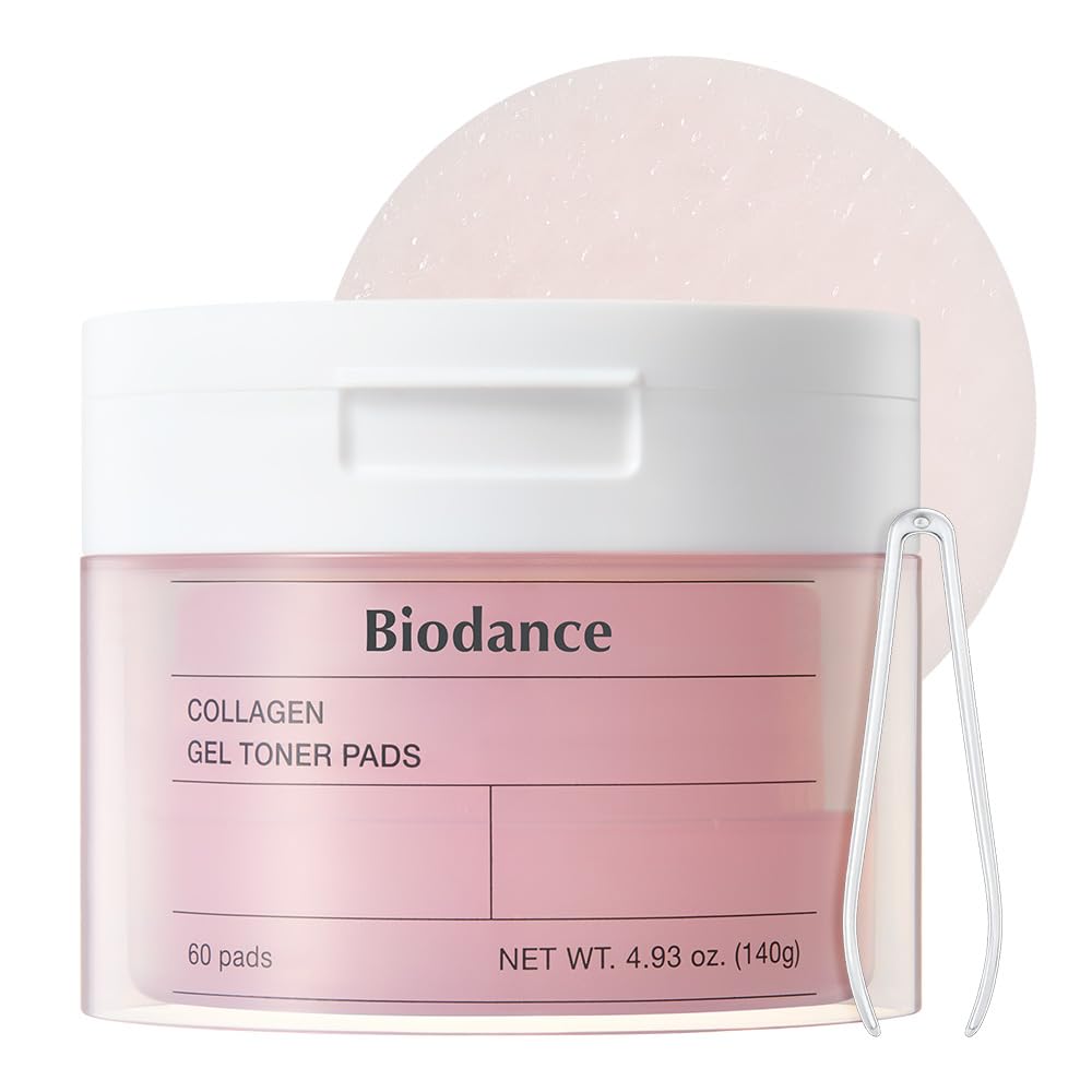 Biodance Collagen Gel Toner Pads, Porenverkleinerer für das Gesicht, verbessert die Elastizität, aufpolsternde Toner-Pads für empfindliche Haut, vorgetränkte Pads, koreanische Hautpflege, Muttertagsgeschenkeㅣ60 Pads
