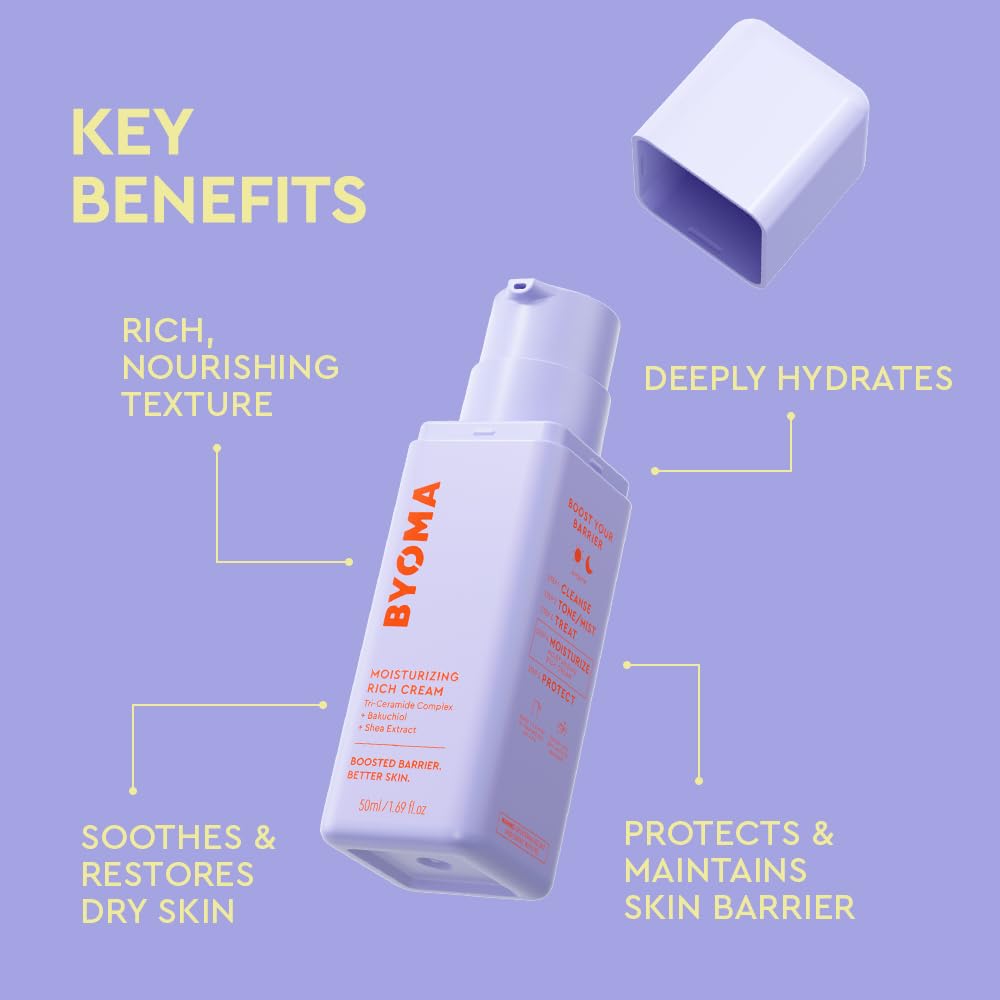 BYOMA Moisturising Gel Cream (50ml) Lightweight Oil Free Daily Moisturiser with Barrier Repair, Niacinamide and Green Tea, for All Skin Types - Alcohol Free, Vegan