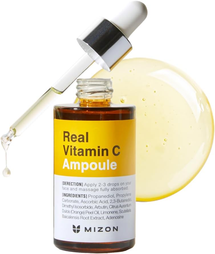 [MIZON] REAL VITAMIN C AMPOULE (30ml) Korean Skincare - Brightening Serum with Pure Vitamin C (19%) No water added - Tone Correction - Nourishing & Hydrating - Natural Ingredients