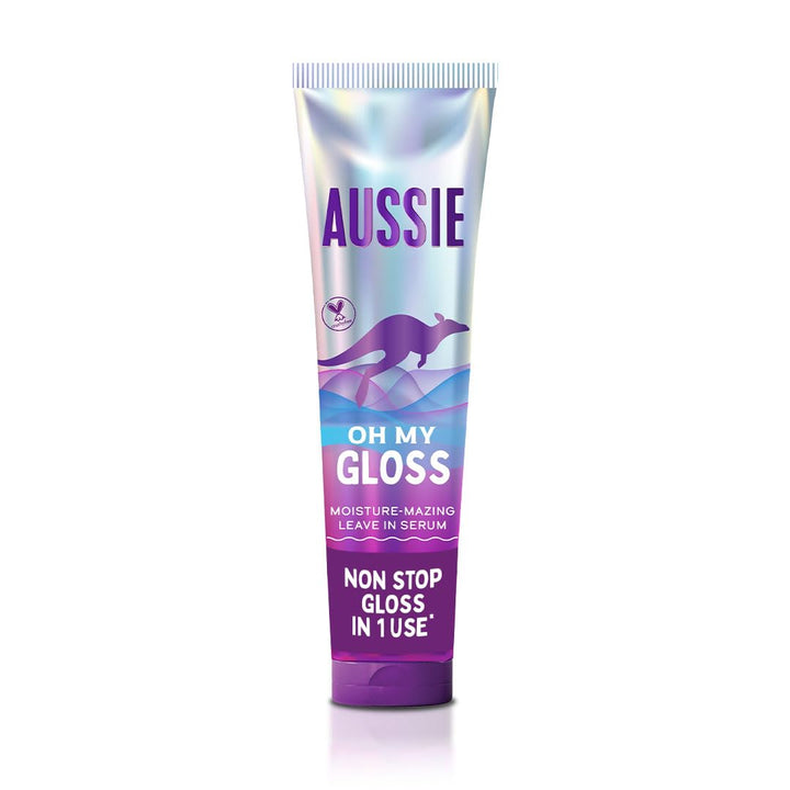 Aussie Oh My Gloss Moisture-Mazing Leave-In Treatment Lightweight Serum 160ml, Moisture & Shine Booster for Dull Hair. With Jojoba, Safflower & Australian Macadamia Nut Oils. Vegan & Cruelty-Free Halalzen