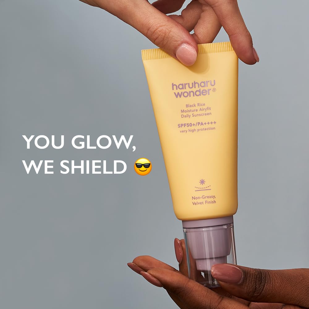 Haruharu Wonder Black Rice Moisture Airyfit Daily Sunscreen 1.69fl.oz - Velvet Finish, No White Cast, Hydrating, Moisturizing, Korean Skin Care, Vegan, Clean Beauty Halalzen