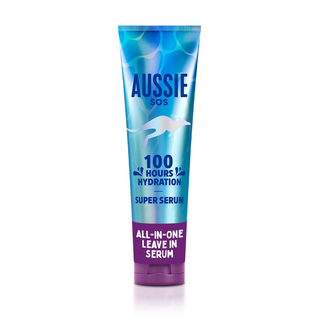 Aussie Oh My Gloss Moisture-Mazing Leave-In Treatment Lightweight Serum 160ml, Moisture & Shine Booster for Dull Hair. With Jojoba, Safflower & Australian Macadamia Nut Oils. Vegan & Cruelty-Free
