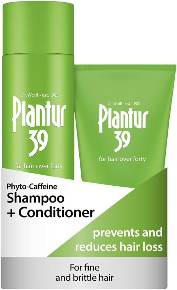 Plantur 39 Caffeine Shampoo and Conditioner Set Prevents and Reduces Hair Loss | For Fine Brittle Hair | Unique Galenic Formula Supports Hair Growth | Set of 250ml Shampoo and 150ml Conditioner Halalzen