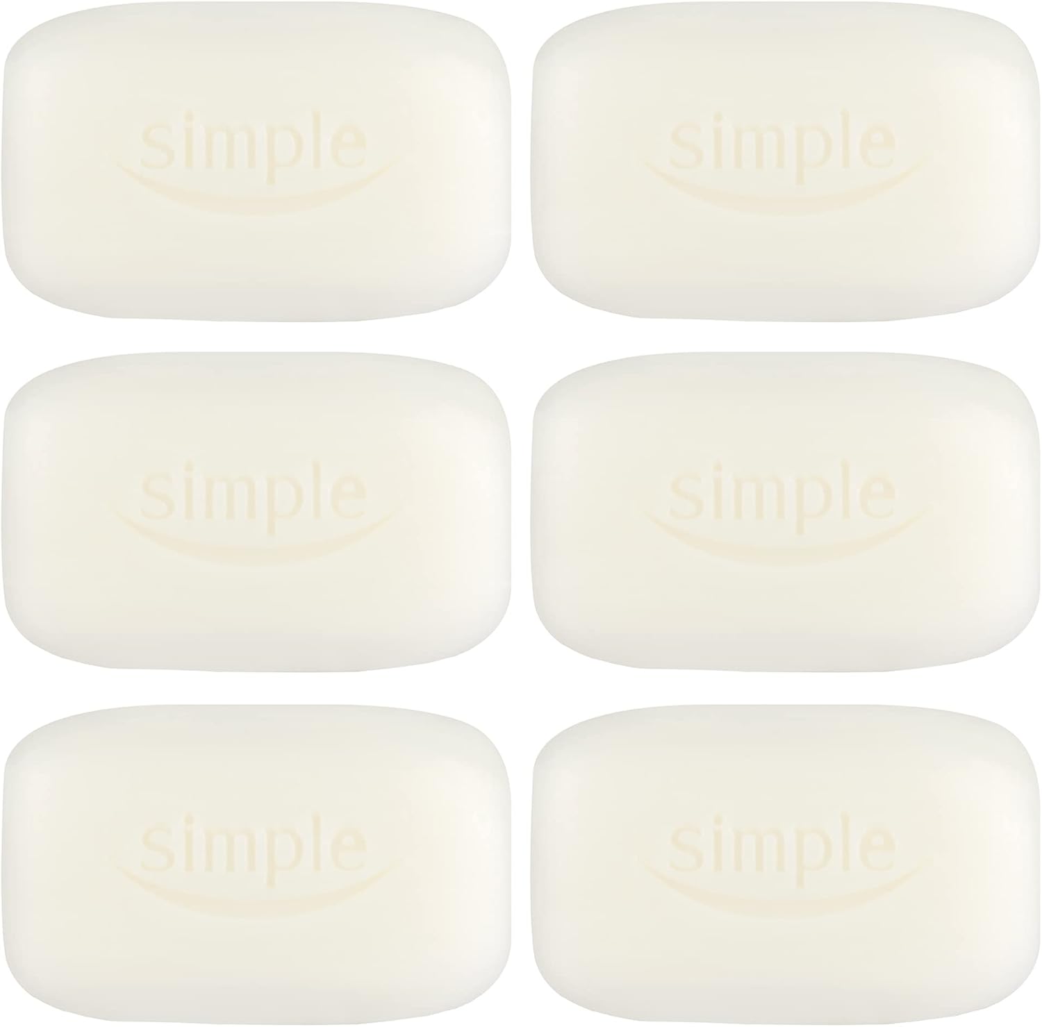 PBW INTERNATIONAL Simple Pure Soap Bars For Sensitive Skin Pack of 6 (6 x 100g) - 3 x Twin Packs Halalzen