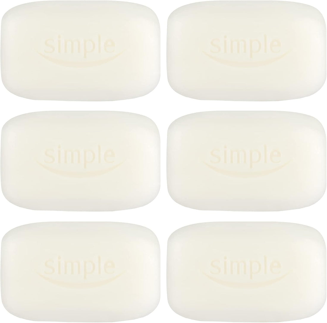 PBW INTERNATIONAL Simple Pure Soap Bars For Sensitive Skin Pack of 6 (6 x 100g) - 3 x Twin Packs Halalzen