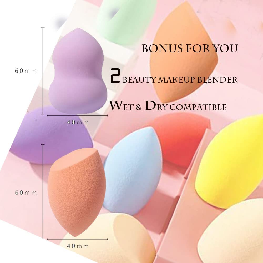 Makeup Brushes, Quality Make Up Brushes 28Pcs Makeup Brushes Set Professional & Beginner Make-up Sets & Case, Brushes & Sponges,Travel-Friendly Roll-up Beauty Gift Sets for Women, GREEN Halalzen