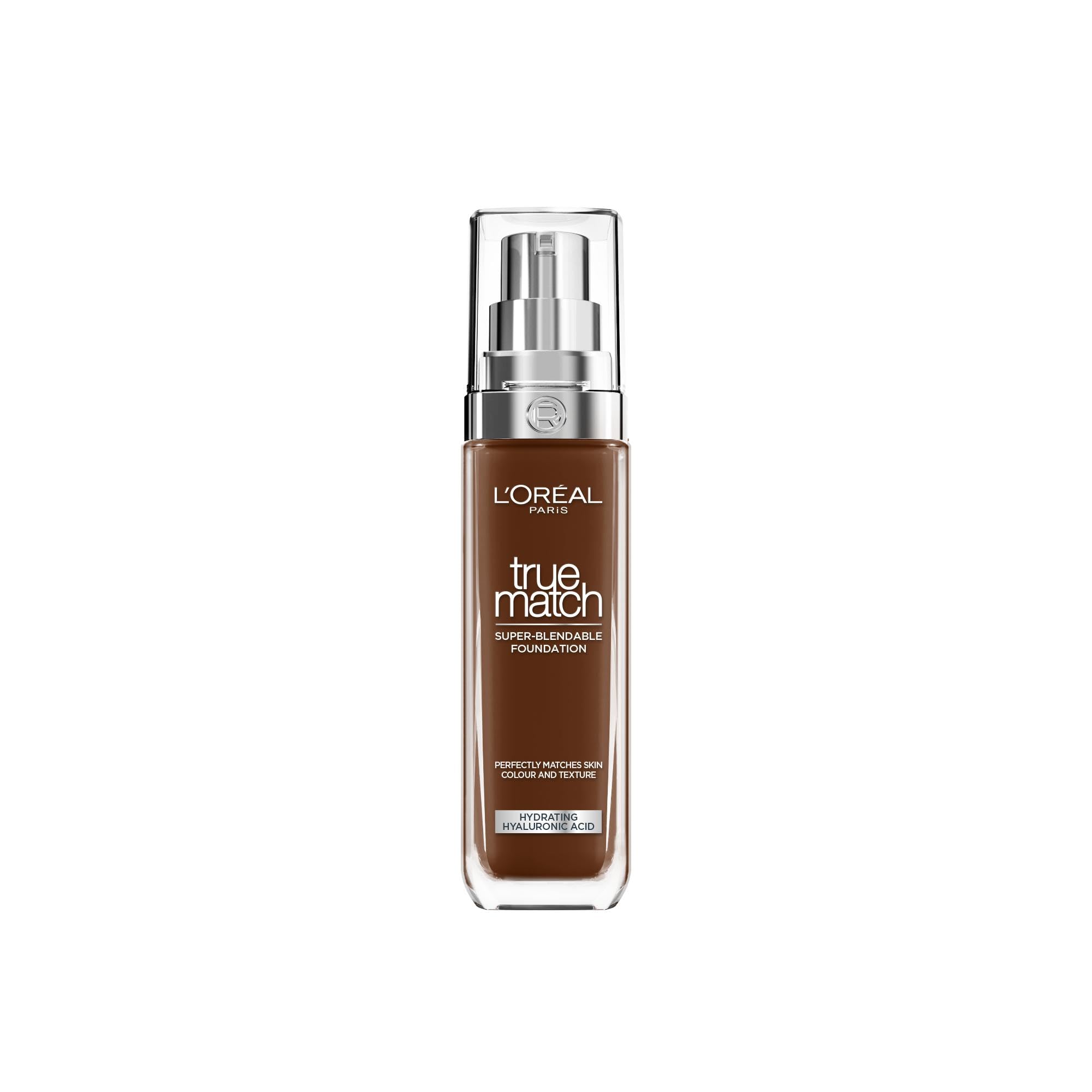 L'Oréal Paris Foundation for Face, Skincare Infused with Hyaluronic Acid, True Match Hydrating Liquid Foundation for All Skin Tones, SPF 16, 1N Ivory, 30 ml Halalzen